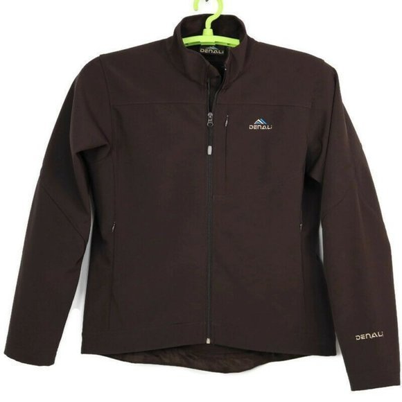 Denali Womens Jacket Coat Brown Zip Up Fleece Lined‎ Stretch L Large - Picture 1 of 11